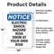Signmission Electric Shock Hazard Risk Swim OSHA Notice Sign, Vinyl Decal, 10in W x 14in L, 2PK OS-2PACK-NS-D-1014-V-11640 - alternate 4